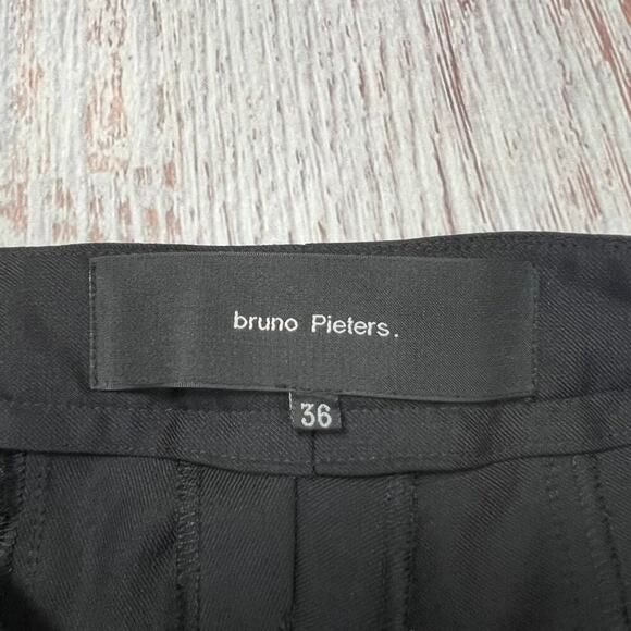 Bruno Pieters Ruffled Pant High Rise EU 36 WAIST 25 x 32 Black Zip Ankle Belgian - Picture 3 of 12